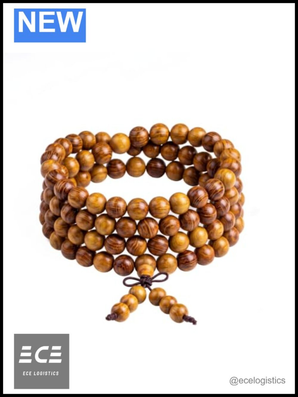 108 Mala Beads Wrap Bracelet Necklace 8mm Natural Sandalwood 34in